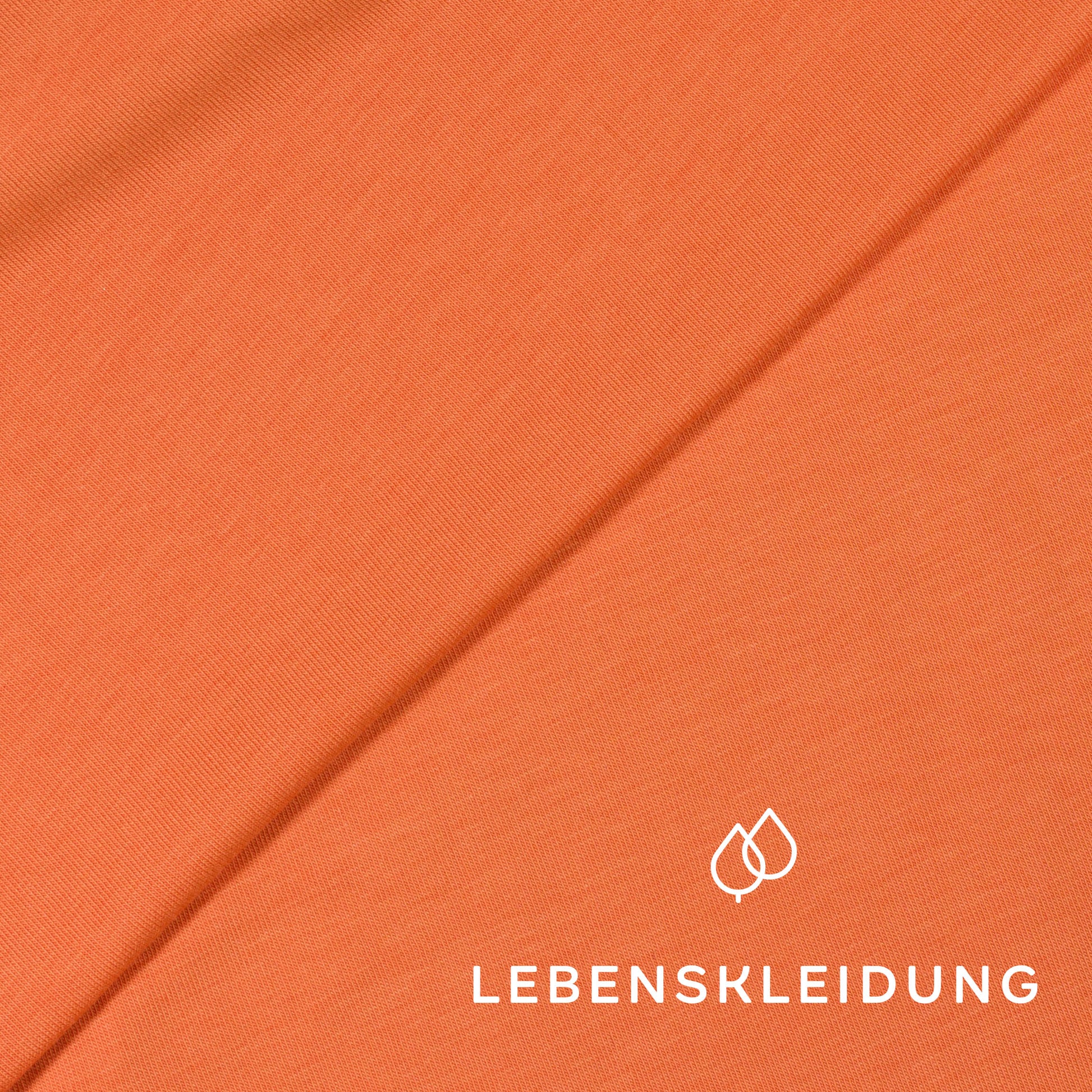 Bio Stretch Jersey Stoff - Apricot Sunset Muster