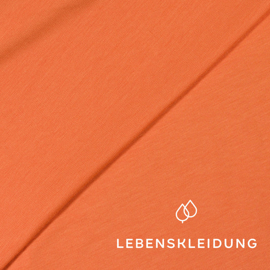 Organic Stretch Jersey Fabric - Apricot Sunset sample
