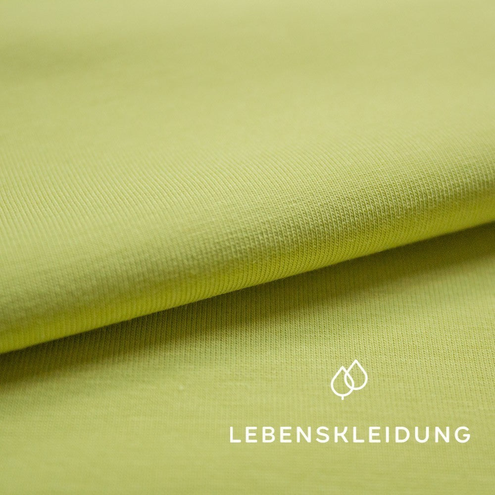 Organic stretch jersey fabric - Soft Moss – Detail view