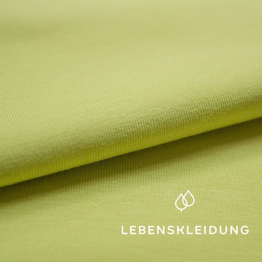 Organic stretch jersey fabric - Soft Moss sample – Detail view