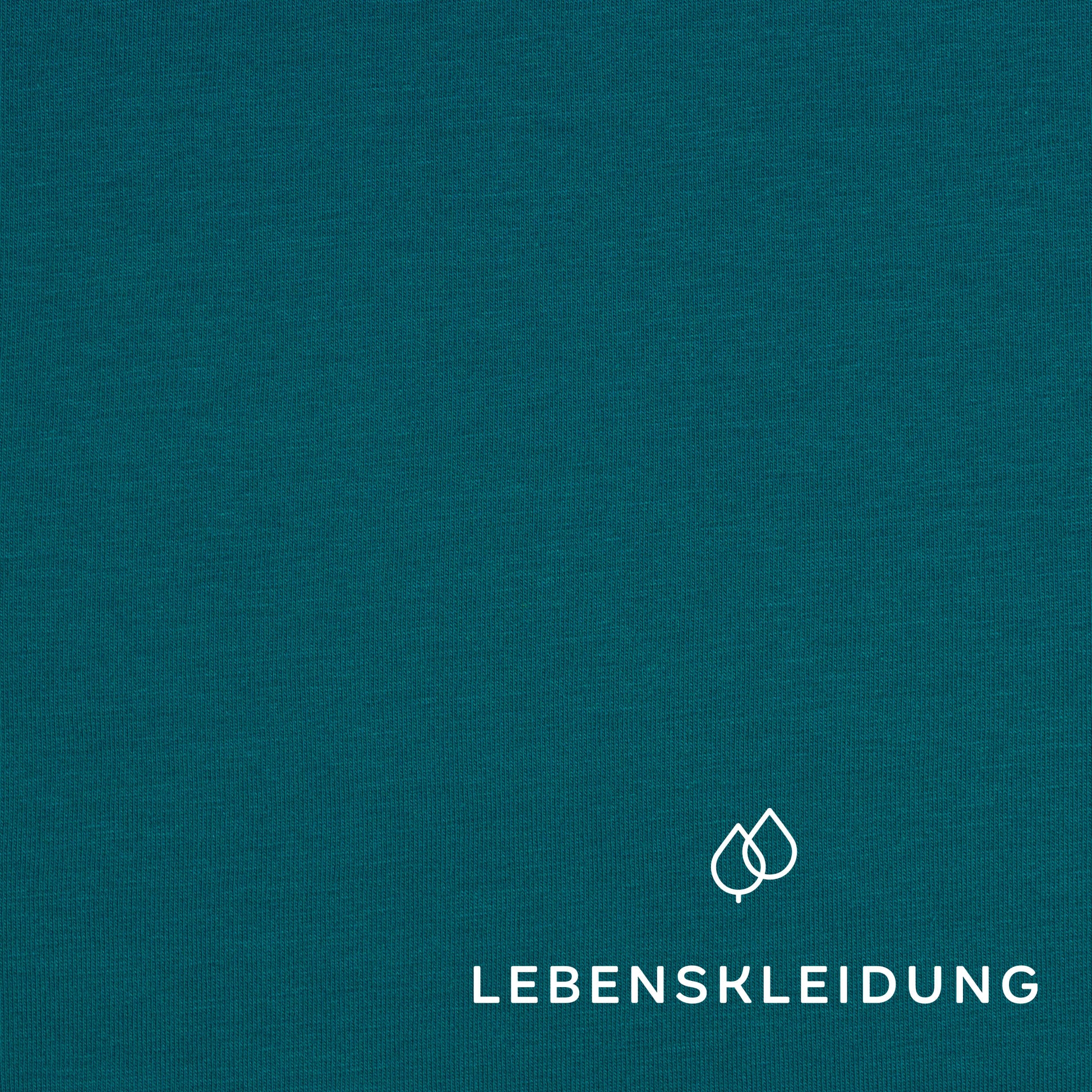 Tissu jersey extensible biologique - échantillon bleu sarcelle – Vue détaillée