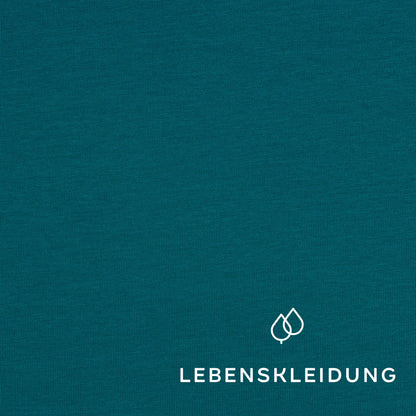Tissu jersey extensible biologique - échantillon bleu sarcelle – Vue détaillée