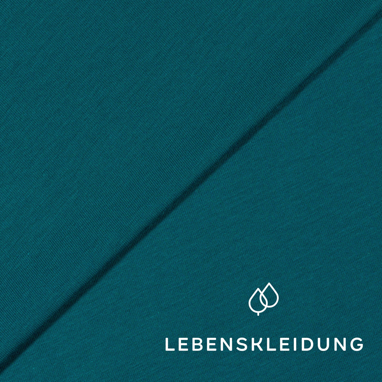 Tissu jersey extensible biologique - échantillon bleu sarcelle – Gros plan
