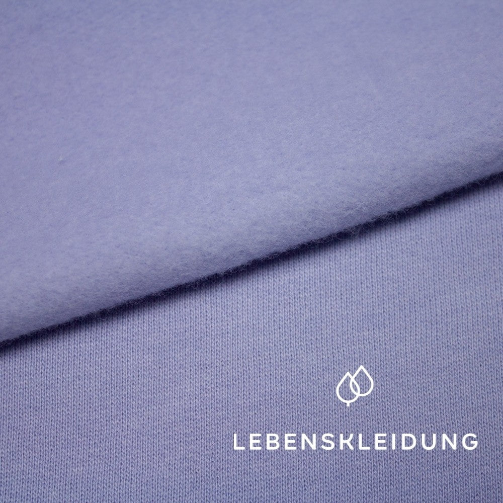 Organic brushed sweatshirt fabric - Frosty Lilac sample