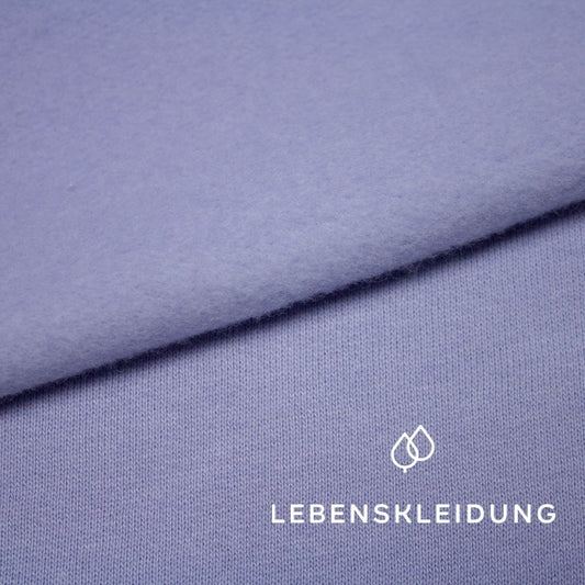 Organic brushed sweatshirt fabric - Frosty Lilac sample