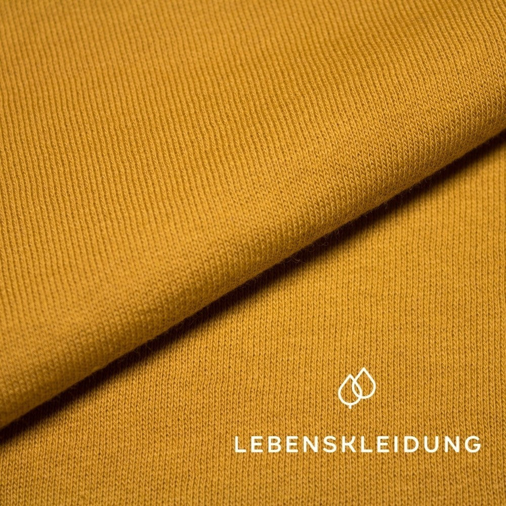 Bio Sweat Stoff gerauht - Golden Yellow Muster