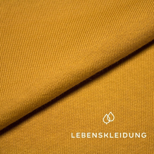 Organic brushed sweatshirt fabric - Golden Yellow sample