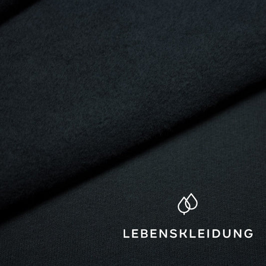 Organic brushed sweatshirt fabric - Black () sample