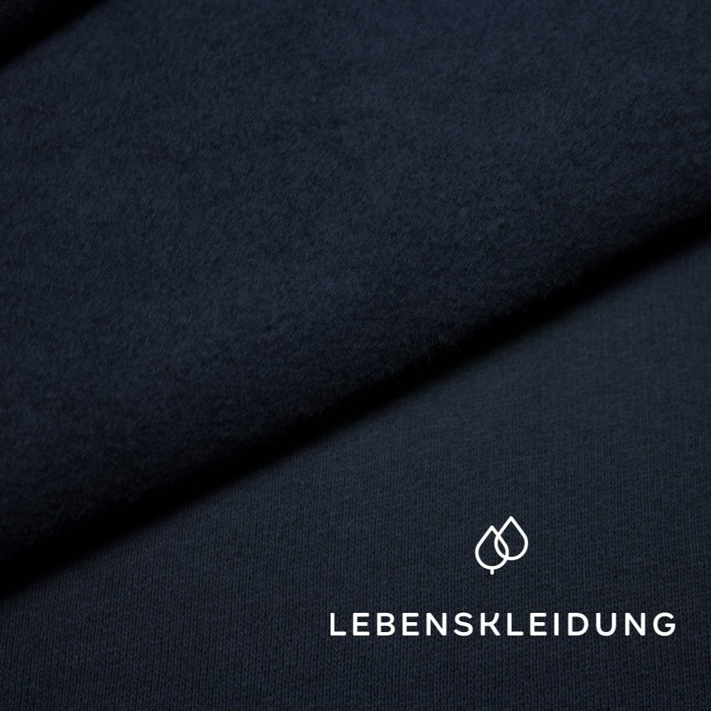 Bio Sweat Stoff gerauht - Navy (dunkel) Muster