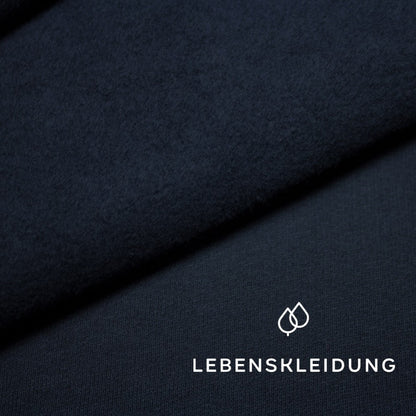 Bio Sweat Stoff gerauht - Navy (dunkel) Muster
