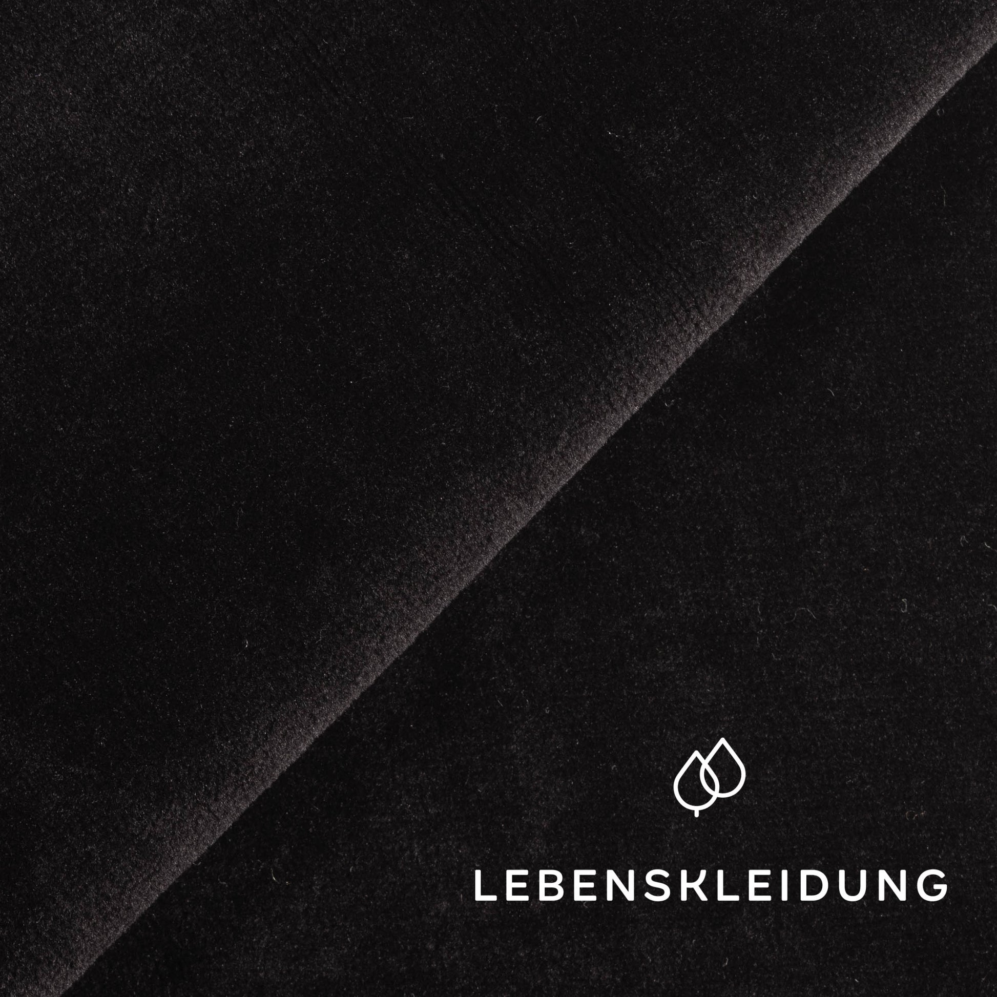 Bio Nicki Velour Stoff - Schwarz Muster