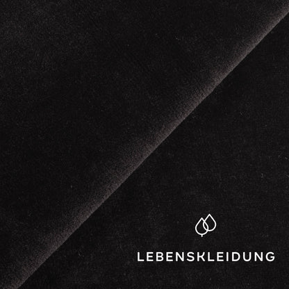 Bio Nicki Velour Stoff - Schwarz Muster