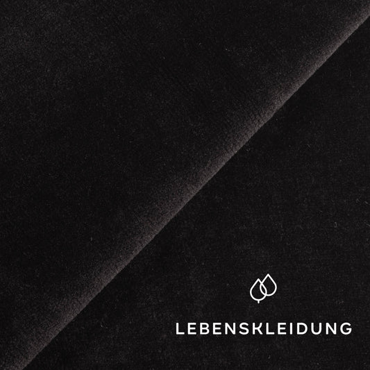 Organic velour fabric - Black sample