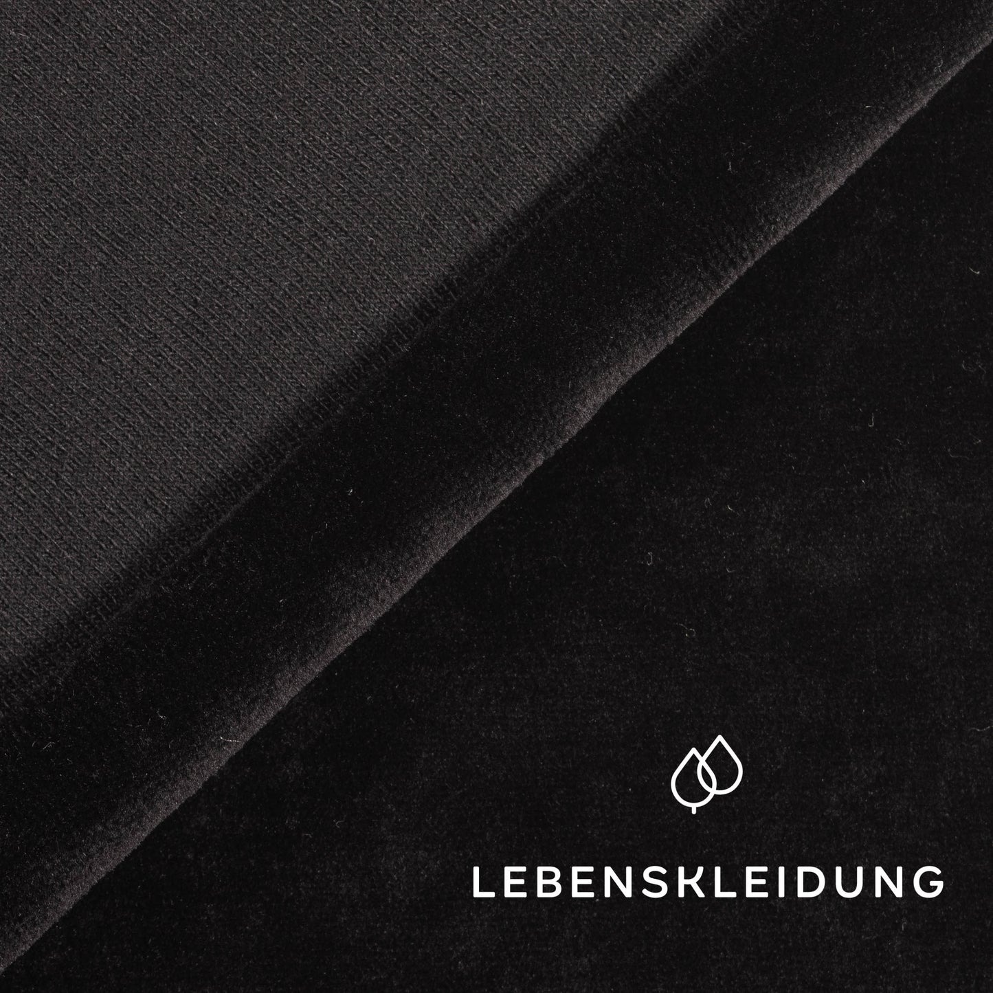 Bio Nicki Velour Stoff - Schwarz Muster – Detailansicht