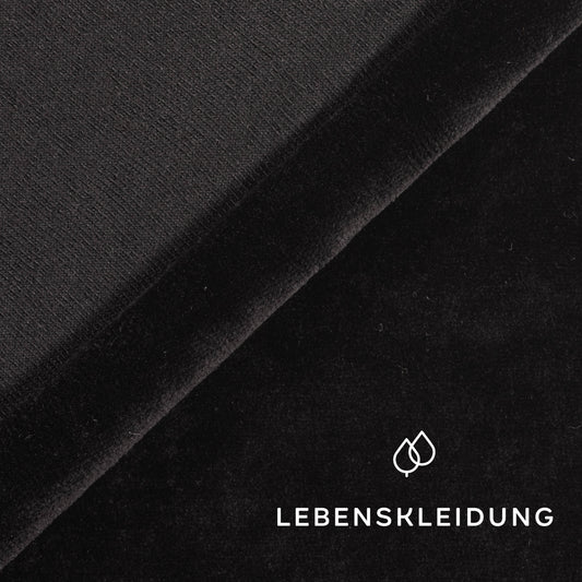 Organic velour fabric - Black sample – Detail view