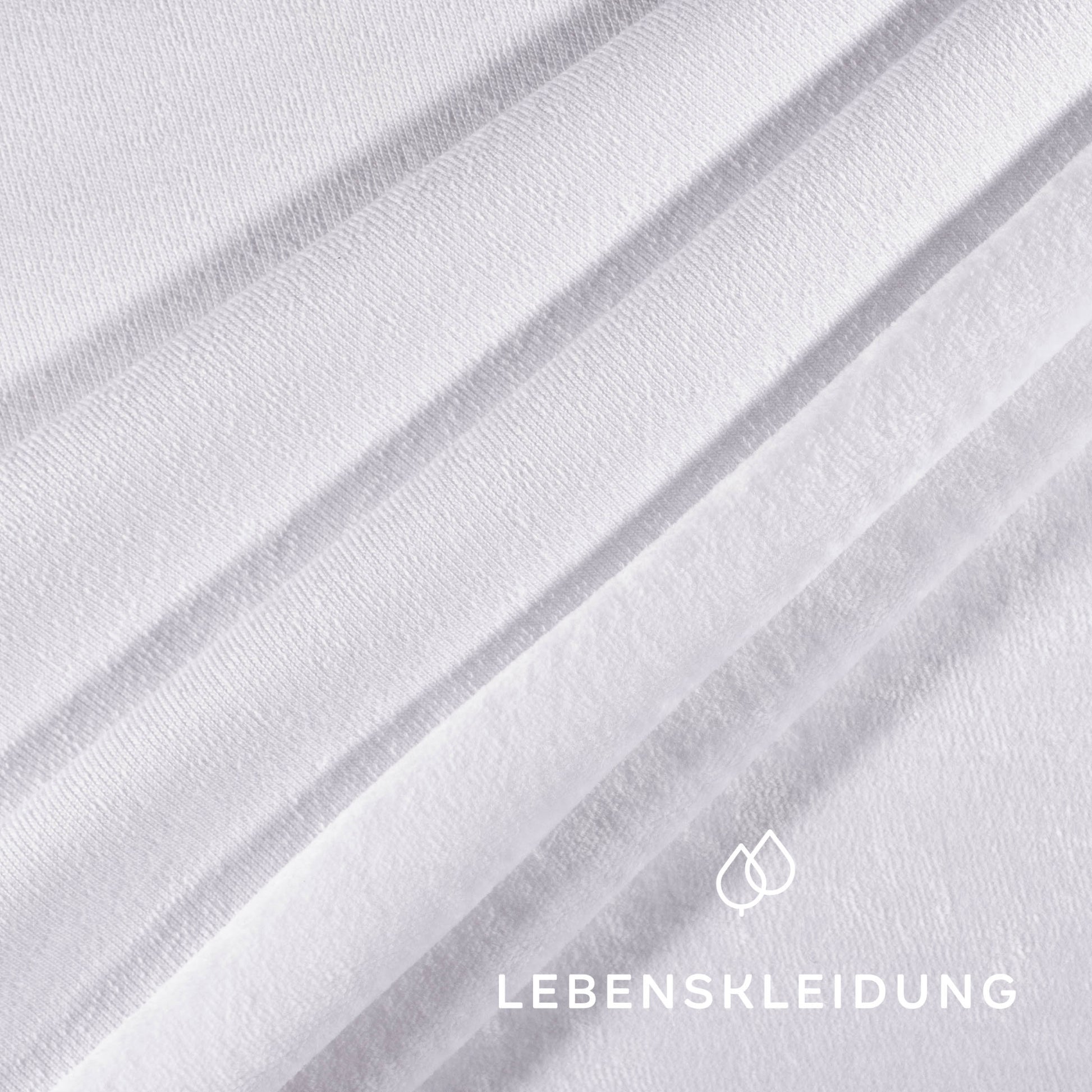 Organic velour fabric - White sample – Detail view