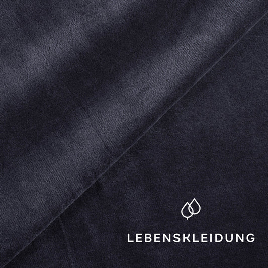 Organic velour fabric - Dark blue sample