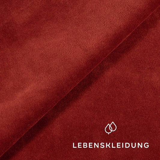 Bio Nicki Velour Stoff - Henna