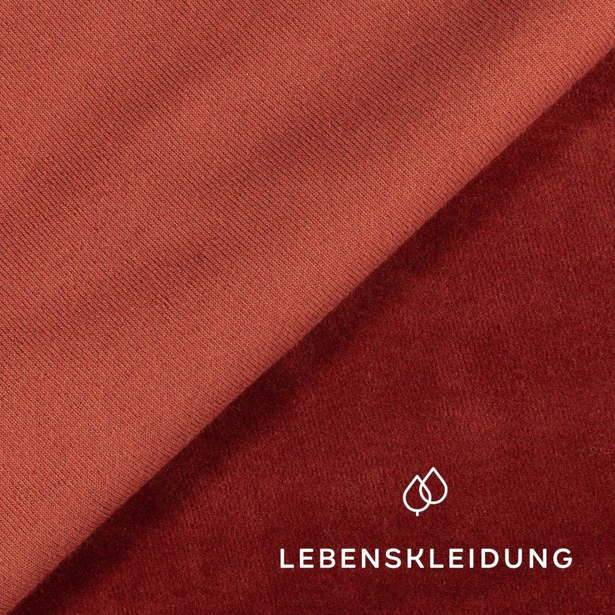 Bio Nicki Velour Stoff - Henna Muster – Detailansicht