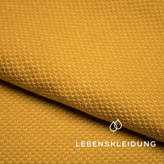 Bio Sweat Zweifarbig Gerauht - Golden Yellow-Ecru – Detailansicht