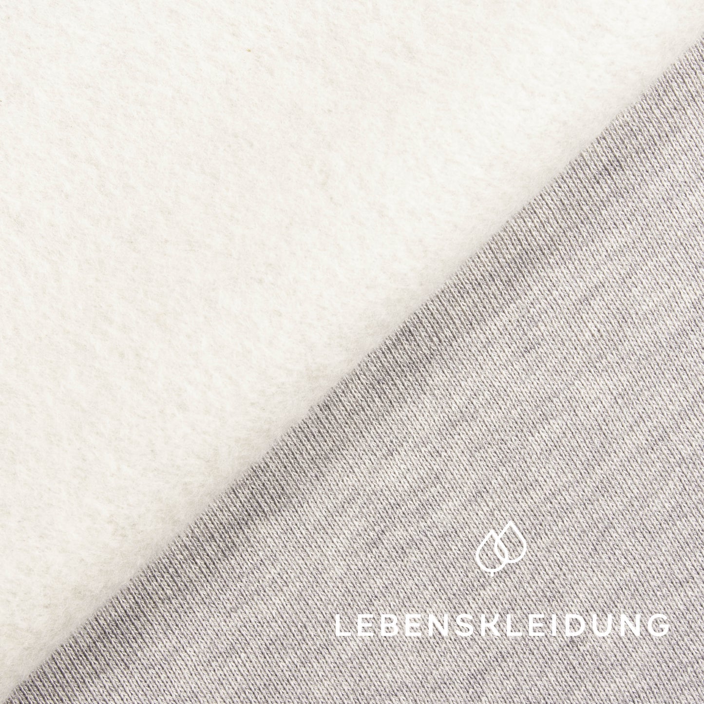 Tissu molletonné bio brossé - gris chiné / clair