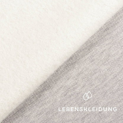 Tissu molletonné bio brossé - gris chiné / clair