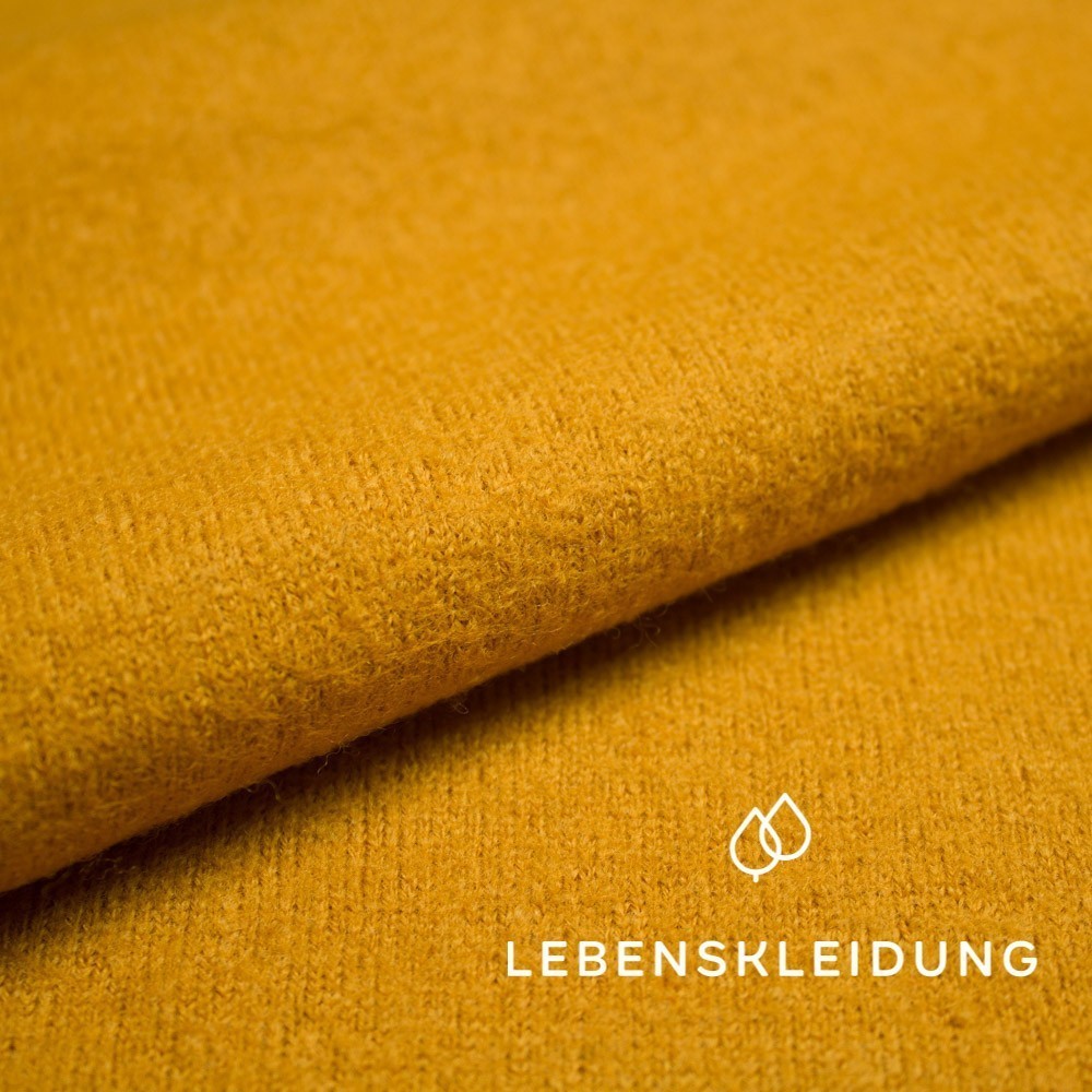 Organic boiled wool - Curry – Detail view