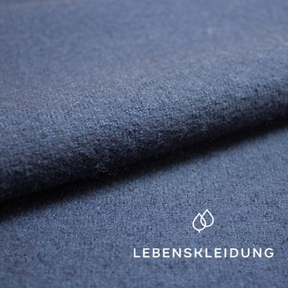 Organic boiled wool - navy sample