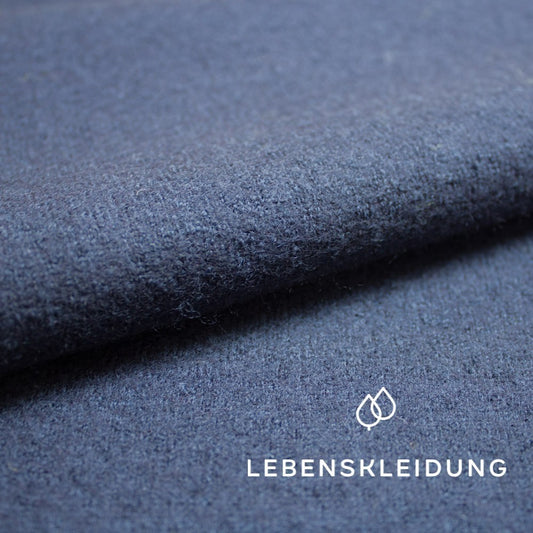 Organic boiled wool - navy sample