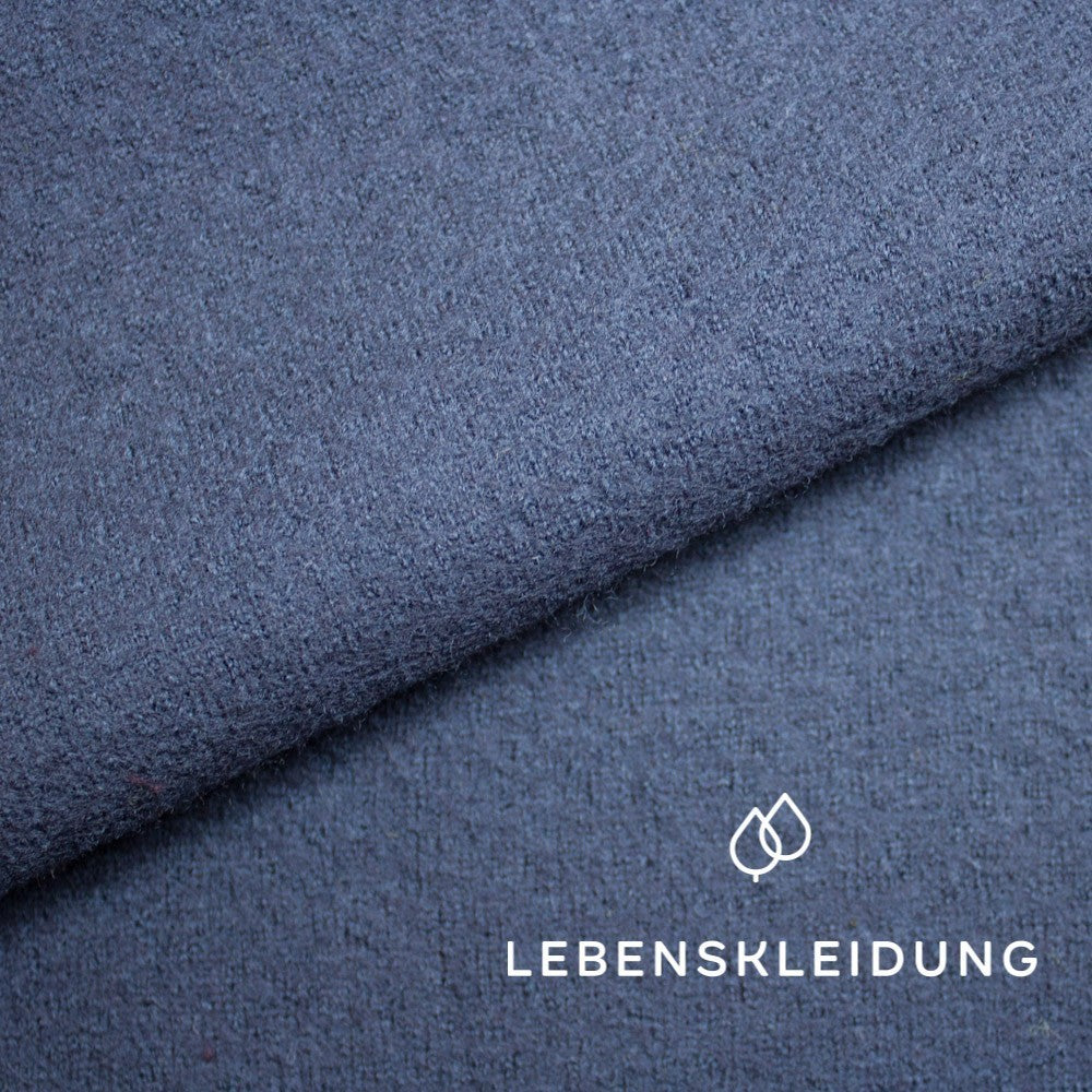 Organic boiled wool - navy sample – Detail view