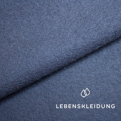 Organic boiled wool - navy sample – Detail view