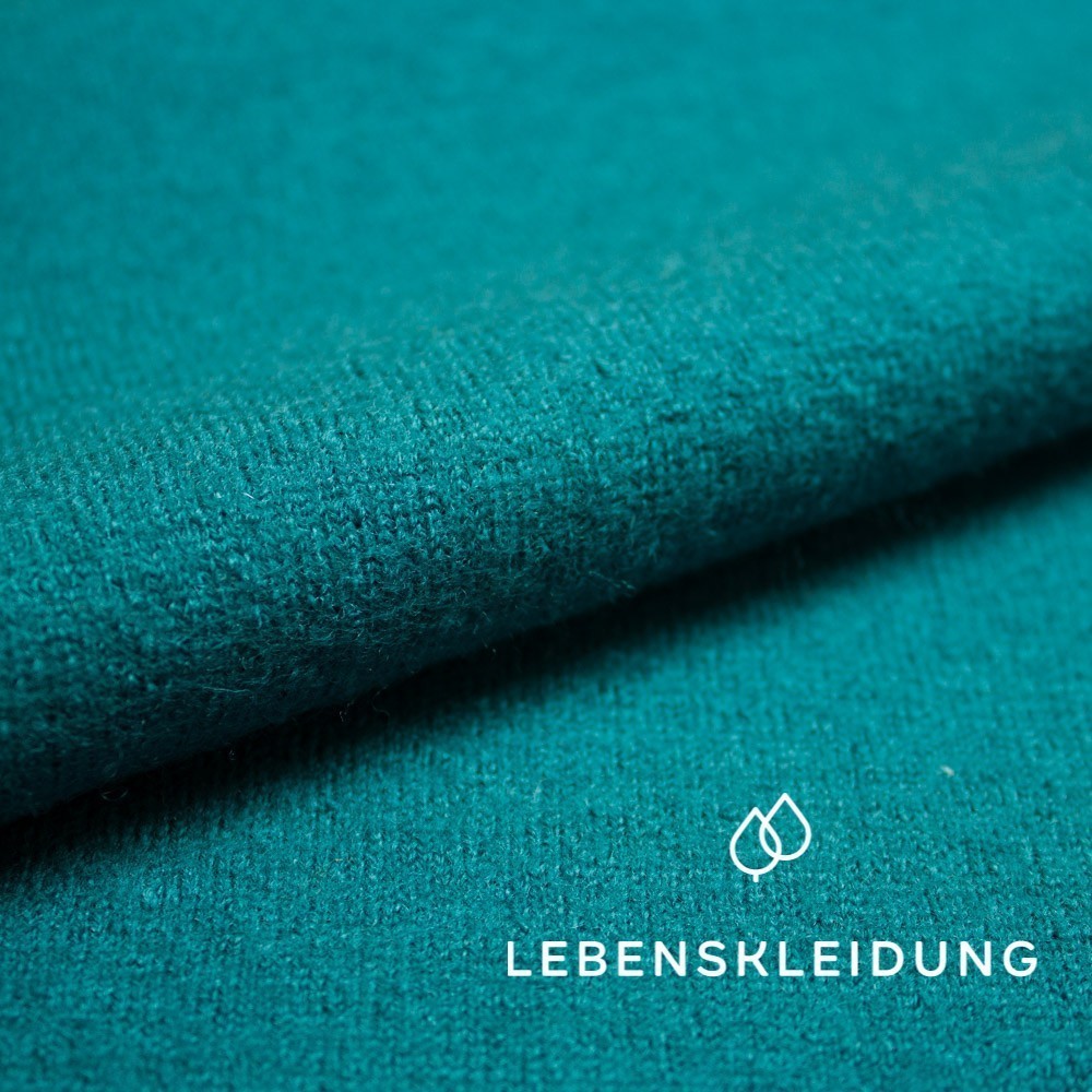 Organic boiled wool - Teal sample