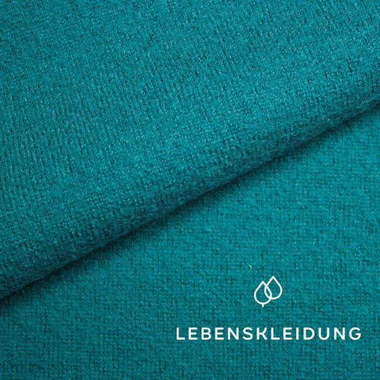 Organic boiled wool - Teal sample – Detail view