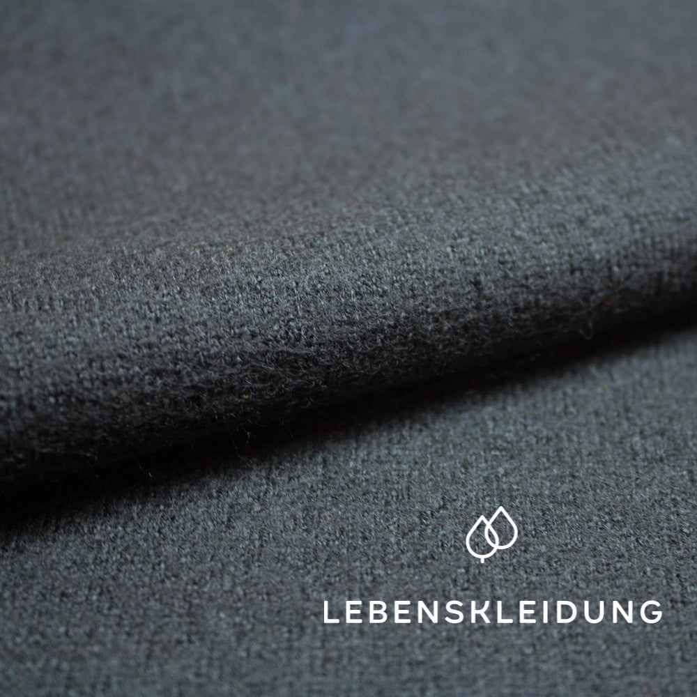 Organic boiled wool - Black sample
