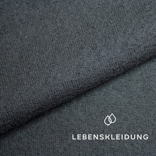 Organic boiled wool - Black sample – Detail view