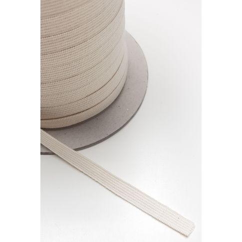 Organic Elastic Rubber band - 48% Organic Cotton 52% Natural Rubber -  for light to medium heavy fabrics - 9,5 mm -  Ecru   - GD-10-WKS