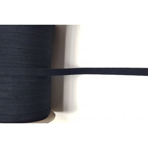 Organic Elastic Rubber band - 60% Organic Cotton 40% Natural Rubber -  for light to medium heavy fabrics - 10 mm -  Black   - GD-8
