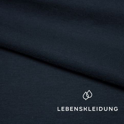 Organic Stretch Jersey fabric - Navy (dark) - S76-0388n