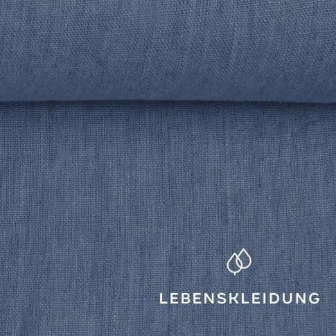 Leinen Stoff - Stahlblau - LIN-012-094