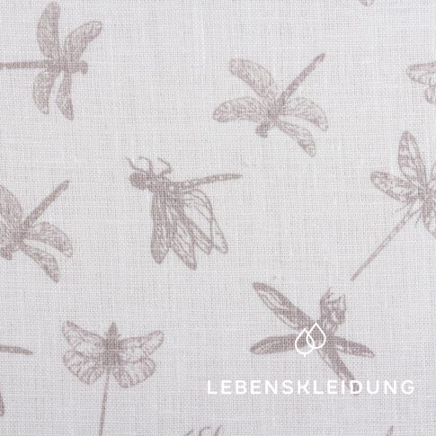 Linen fabric - dragonfly nature - LIN-111-Libelle-natur