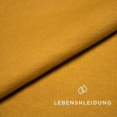 Organic Sweater knit fabric brushed - Golden Yellow - W16-0954-PR