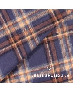 Organic Flannel - Blue-Brown checked
