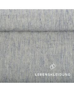 Leinen Stoff - Beige Blau Schmal