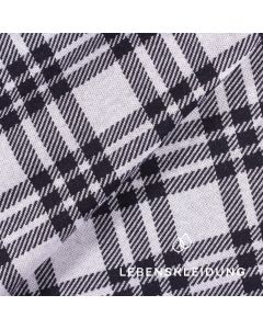 Tissu bio interlock - Navy White checked