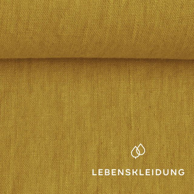 Leinen Stoff - Mustard