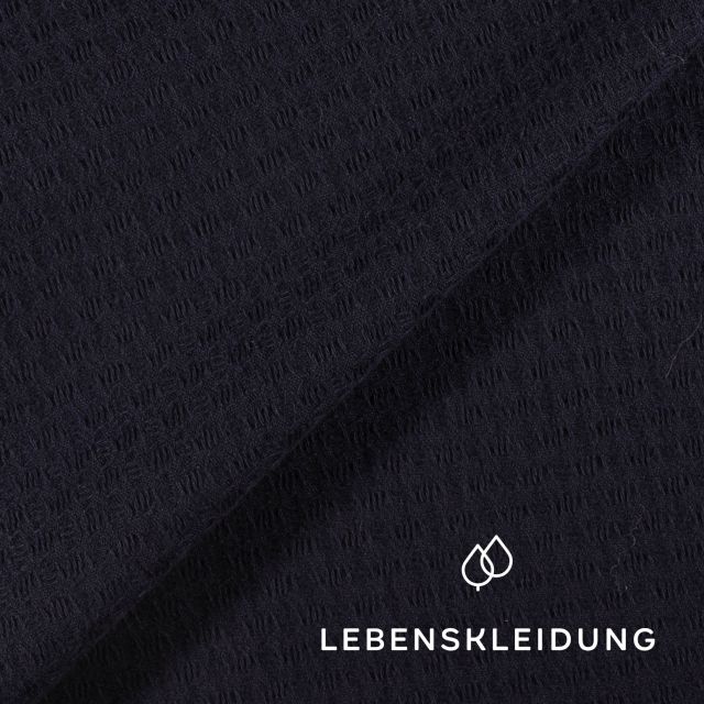 Tissu gaufré bio pour chemise - Navy