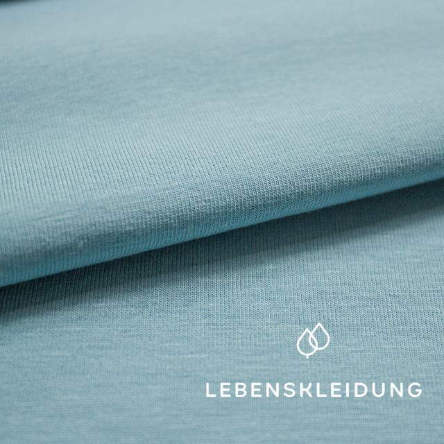 Organic Stretch Jersey fabric - Frosty Blue